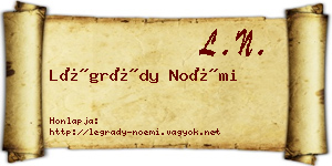 Légrády Noémi névjegykártya